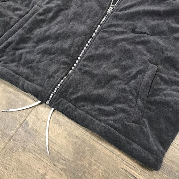 Nike Sportswear Cropped Women's Terry Quilted Jacket Gray Medium DV7826-060 $145 - Picture 5 of 9